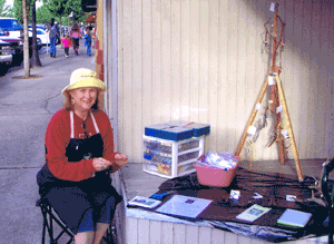 Linda at the Arts in Action, First Friday, Main Street, Oregon City